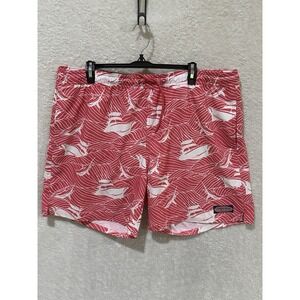 Vineyard Vines Swim Trunks Shorts Mens XL Mesh Lined Sail Boats Pockets Pink
